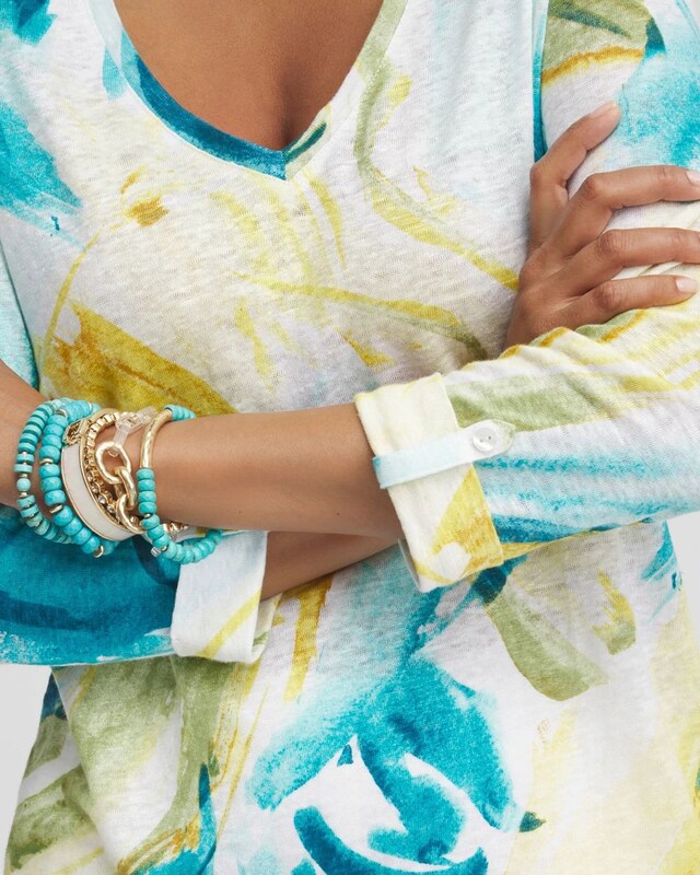 Linen Watercolor 3/4 Sleeve Tee - image 4